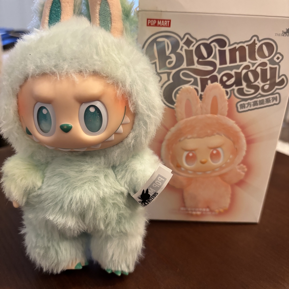 Labubu Pop Mart Biginto Energy Serenity Mint Green Plush Figure